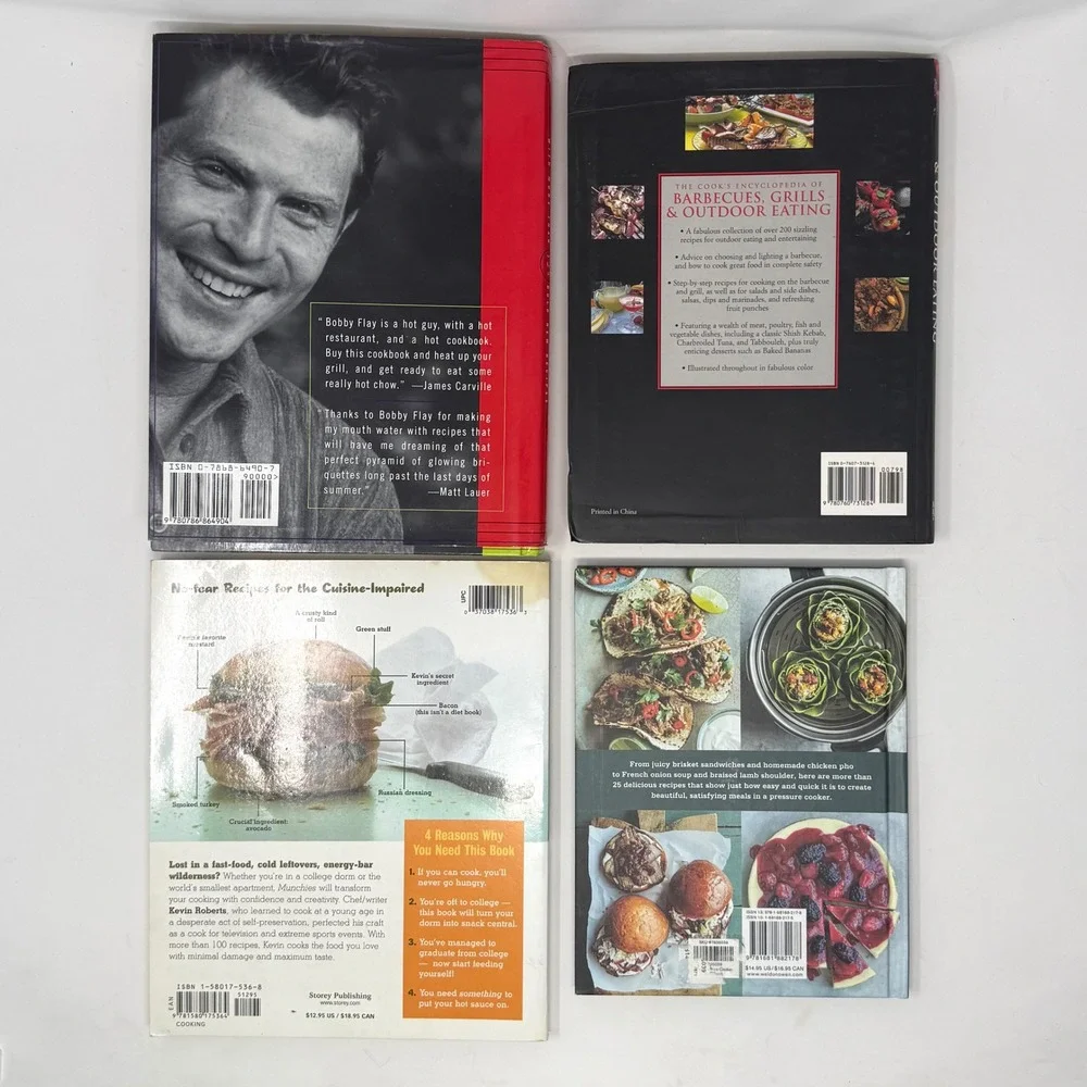 Cookbook Lot of 5 Bobby Flay Big Green Egg Williams Sonoma Pressure Cooker BBQ